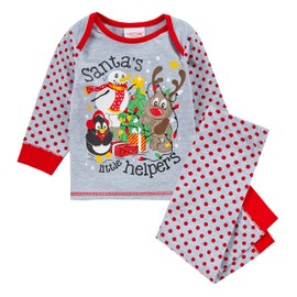 Baby Girl Boy Christmas Xmas Pyjamas Pajamas Pj Set Snowman Size 6-9 Months Grey