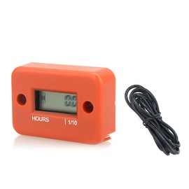 Digital Hour Meter Gauge LCD for Gasoline Engine Racing Motorcycle ATV Mower Snowmobile 0.1/99999Hrs Orange