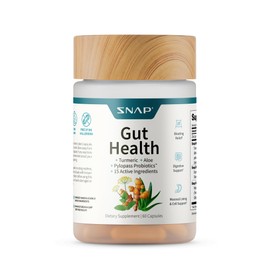 Snap Supplements Snap Supplements Gut Health for Women and Men, Prebiotics and Probiotics Supplement for Digestive Health and Immune Support, Probiotic Prebiotic with Aloe and Turmeric for Healthy Gut, 60 Capsules