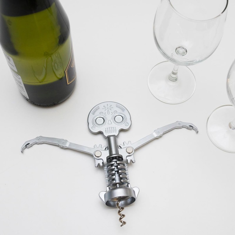 Kikkerland Day of the Dead Corkscrew, Day of Dead, Silver