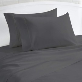 Kamas Egyptian Cotton Sateen Weave Pack of 2 Extra Large Pillowcase to Fit Your Oversized Pancake Large Huge & Gusseted Pillows (Dark Grey, King Oversize- 23x43)