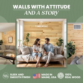 TIMBERCHiC 100% Wood Wall Planks - Made in USA - Peel-and-Stick Wall Panels for Interior Decor - Premium Smooth Finish - DIY Adhesive Wall Panels, Baxter Blonde (3" x 10 Sq Ft)
