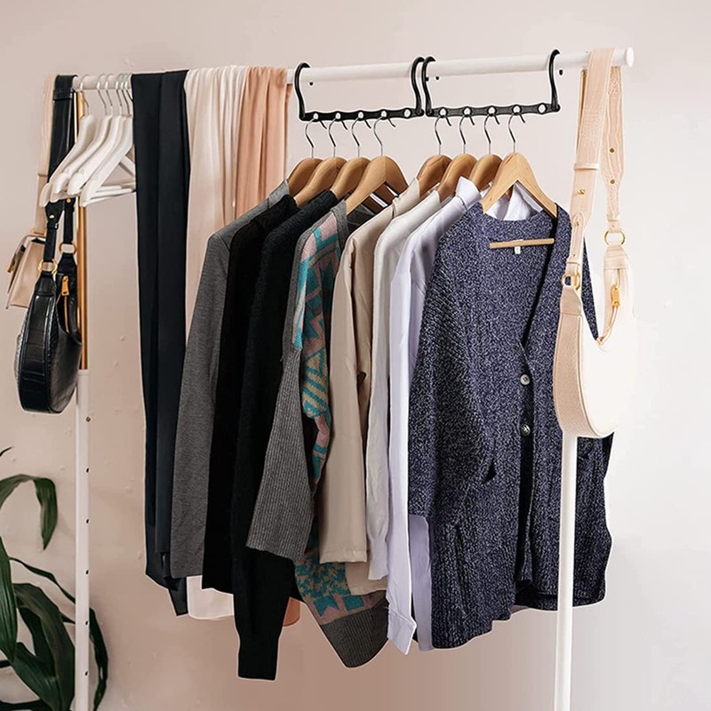 Ncheli Pack of 4 5-in-1 Clothes Hangers, Space-Saving, Rotating Magic