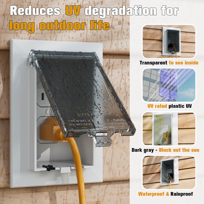 3Pcs Recessed Outlet Box Cover, DBVC-1 Replacement Cover, UV Rated,