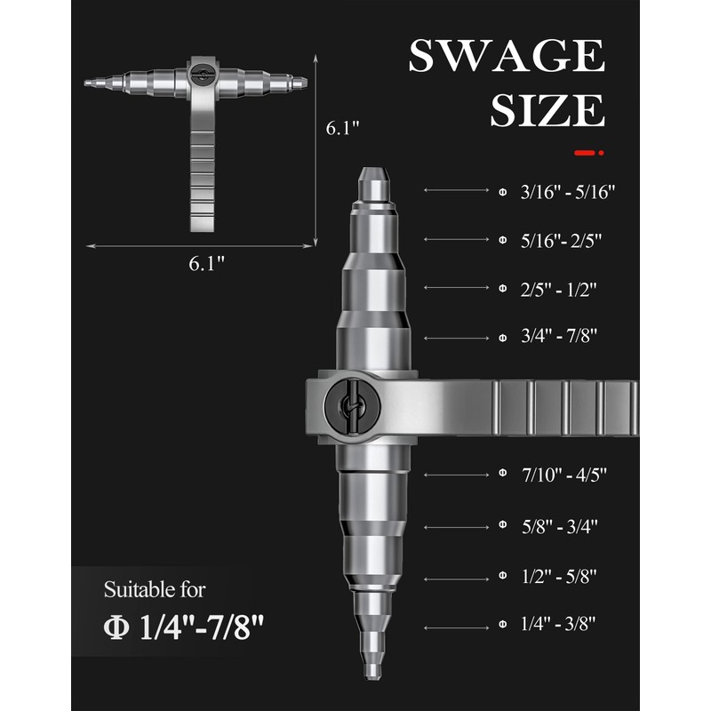 Wisscool Swaging Tool Pipe Tube Expander Hand Expanding Tool Refrigeration