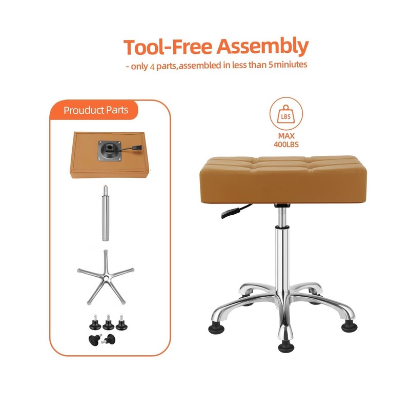 Kaleurrier Heavy Duty Stools with Bell Glides Backless Height Adjustable