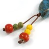 Avalaya Multicoloured Ceramic Bead Sea Shell Tassel Necklace with Brown
