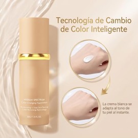 Base de Maquillaje con Corrector 4 En 1, Alta Cobertura Hidratante SPF50  Que Cambia de Color, Larga Duracin e Impermeable para Todo Tipo de Piel...  