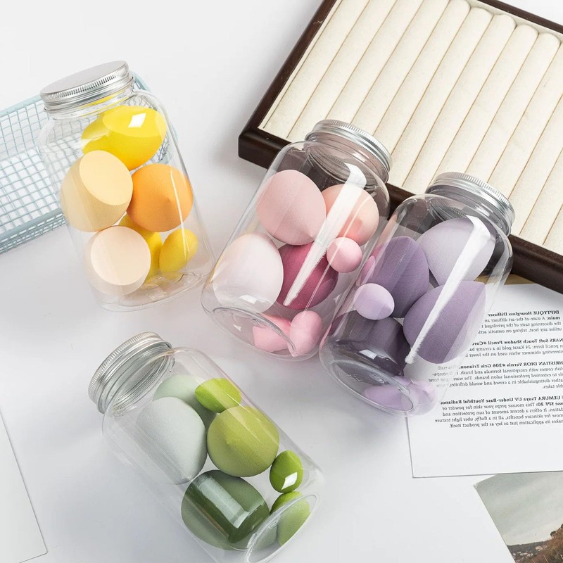 KQHOMEI Makeup Sponge Set, Can Container, Wet