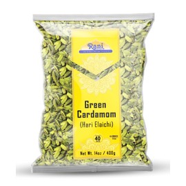 Rani Green Cardamom Pods Spice (Hari Elachi) 14oz (400g) ~ All Natural | Vegan | Gluten Friendly | NON-GMO | Kosher | Product of India