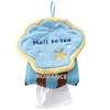 Hanging Tissue Holder with Detachable Hand Towel,Blue Shell