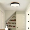 Dimmable Modern Wood Ceiling Light, Black LED 5CCT 2700K-6000K Flush