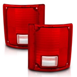 AmeriLite for 1973-1991 Chevy/GMC Blazer Suburban Jimmy Full Size Ruby Red Replacement Brake Tail Lights Housing Set - Passenger and Driver Side