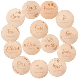 Set Of 14 Baby Milestone Cards Wooden Infant,Wooden Discs Milestone Cards Birth Cards For Baby Shower,newborn Photography Propsgift Sets For Baby Shower