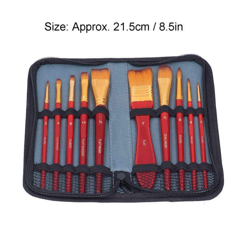 11Pcs Acrylic Paint Brushes Seamless Interface Strong Water Absorption Smoothly