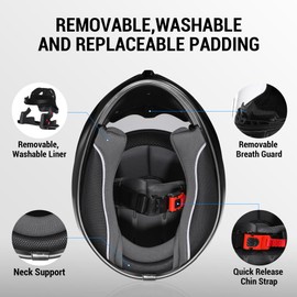 TRIANGLE Kids Motorcycle Helmets Youth Full Face Helmet Lightweight with 2 Visors DOT Approved