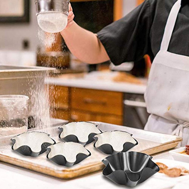 2 Pcs Tortilla Shell Maker, 6" Non-Stick Carbon Steel Fluted