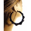 Divas Diggables LARGE BAMBOO HOOP EARRINGS BLACK BAMBOO HOOP EARRINGS