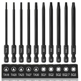 CYLBAQ 89mm Triangle Screwdriver Bits Square Screwdriver Bits, S2 Steel Tamper Proof Security Square Triangular Screwdriver Bit Set, 1/4” Hex Shank Magnetic Security Bits for Impact Drill