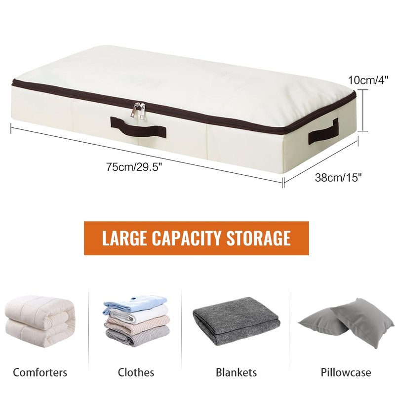 AMJ 4" Foldable Underbed Storage Closet Organizers and storage bins,