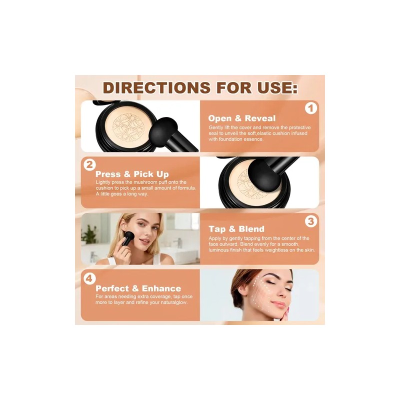 Natural Glow - Ideal Para Tez Ligera Y Media/media, Base