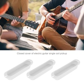 EMSea 6 Pieces Single Coil Pickup Cover Plastic Accessories for Guitars Closed Pickup Protective Case for Most Electric Guitars White