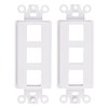 Chaosss QuickPort Decora Keystone Insert, 3 Port, 2 Pack White, 2pk