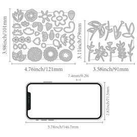 INFUNLY 38pcs Flowers Metal Die Cuts Layers Flowers Leaf Cutting Die 3D DIY Flower Embossing Stencil for Card Making DIY Scrapbooking Book Tags Decorative