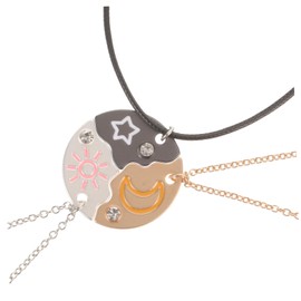 WRITWAA 3 Pcs Good Friend Necklace Necklaces Matching Necklace Friend Necklace for Necklace Friendship Necklace for Girl Pendant Necklace Star Necklace Sun Necklace Zinc Alloy