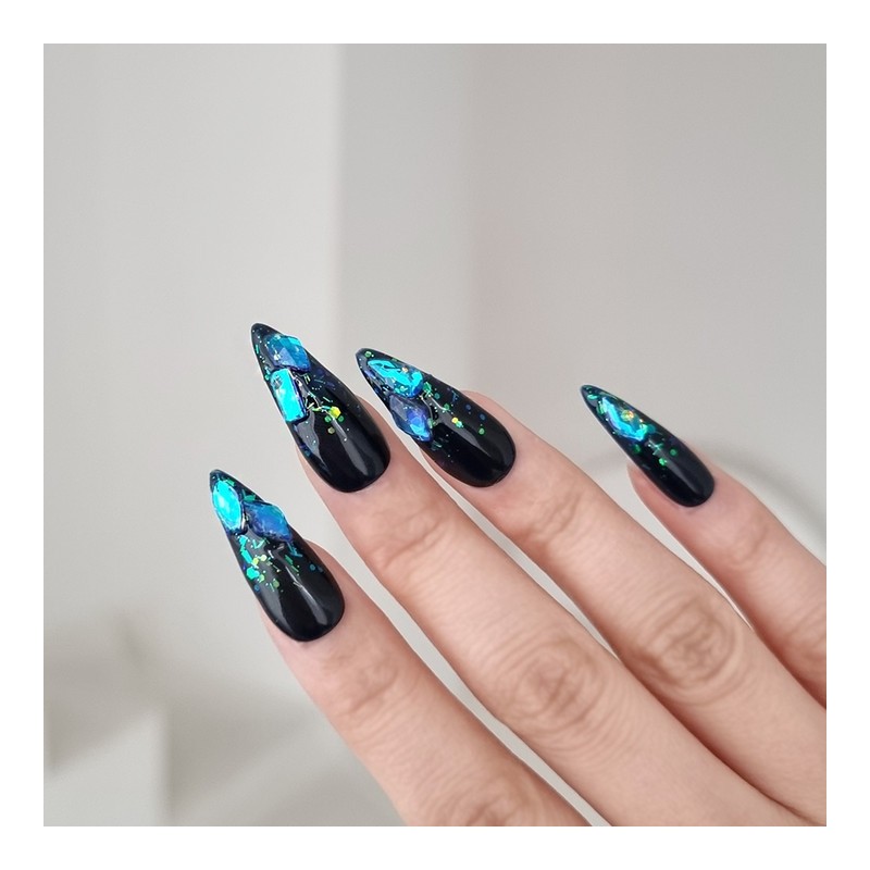 Blue Obsey Handmade Nail Tips - Square / 블루 오브시
