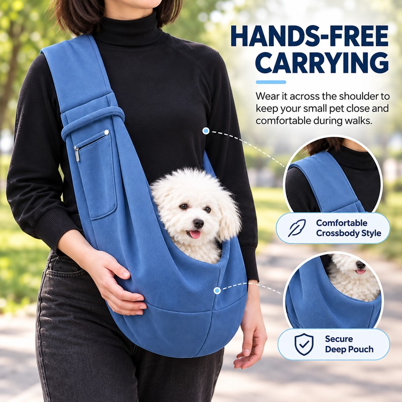 Pet Sling Carrier Bag for Small Dogs & Cats –