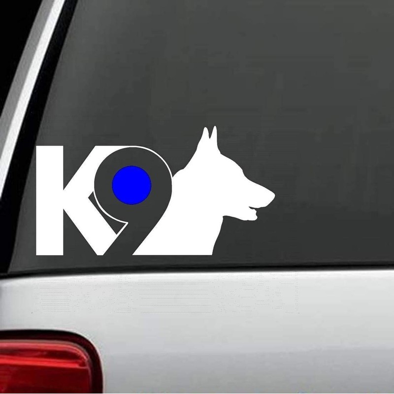 B1128 Blue Dot K-9 German Shepherd Police Dog Decal Sticker