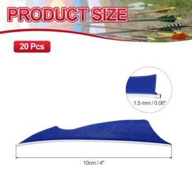 PATIKIL 4 Inch Arrow Vanes, 20 Pack Turkey Feather Fletching Archery Fletch Right Wing for Hunting Target Shooting, Sapphire Blue