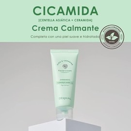DERMAL - Crema Facial Hidratante con Cicamida, Crema Calmante y Nutritiva para Piel Grasa y Sensible. 75g