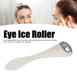 Facial Metal Roller,Stainless Steel White Mini Eye Metal Ice Roller for Eye Puffiness Tighten Skin