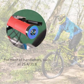 Kuuleyn Mountain Bike Grips Colourful Bar Ends Plug, 1 Pair Bar Ends Bicycle, Bicycle Handlebar Grips Bar Ends Screw Plugs Electroplated Colourful Bicycle Accessories for Mountain Bike, Road Bike,