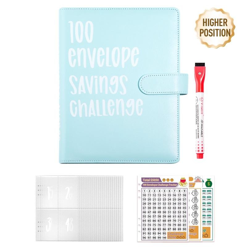 100 Envelope Money Saving Challenge Budget Binder with Cash Envelopes