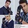 GSG Men Leather Gloves Black Driving Cycling Touchscreen Motorcycle Unlined