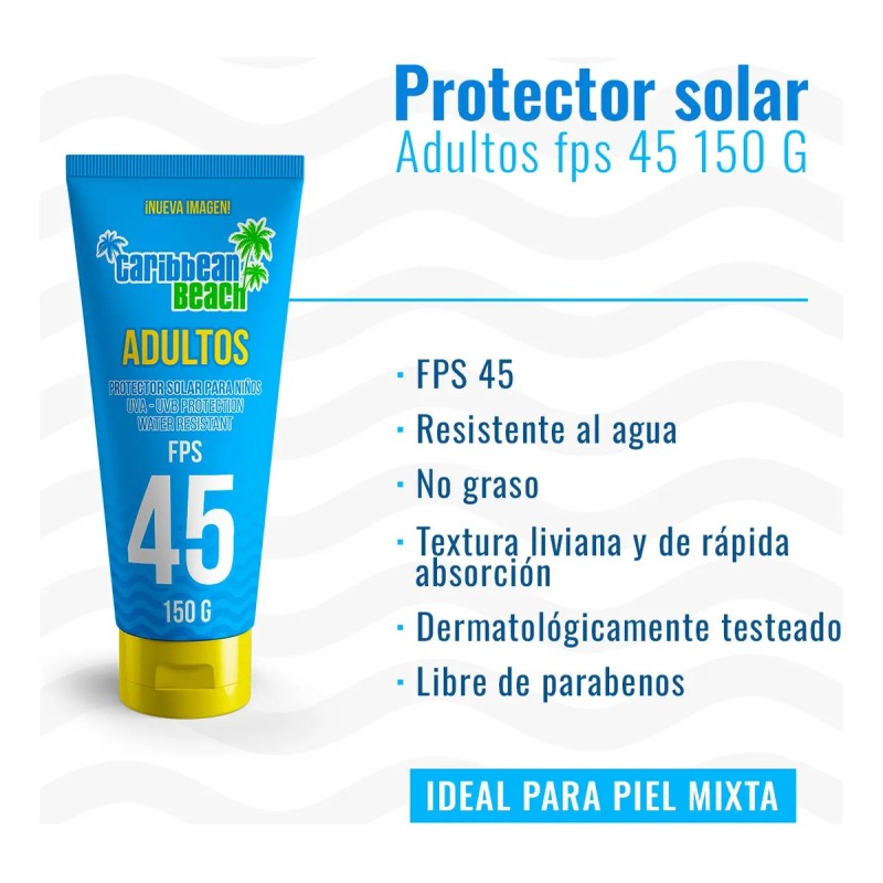Protector Solar Caribbean Beach Fps Piel Mixta 150g