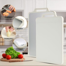 Cutting Board Double Sided,Stainless Steel Cutting Board for Kitchen,Stainless Steel/Wheat Straw PP Cutting Boards for Meat Large Size 16"×11" Chopping Board