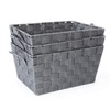 EHC Set of 3 Woven Strap Shelf Storage Hamper Basket