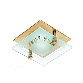 Lampenlux Sato Recessed Spotlight Glass Rust-Proof Nickel 7.5 x 7.5 cm MR16 12 VEHICLE Recessed Spotlight Aluminium Downlight Down