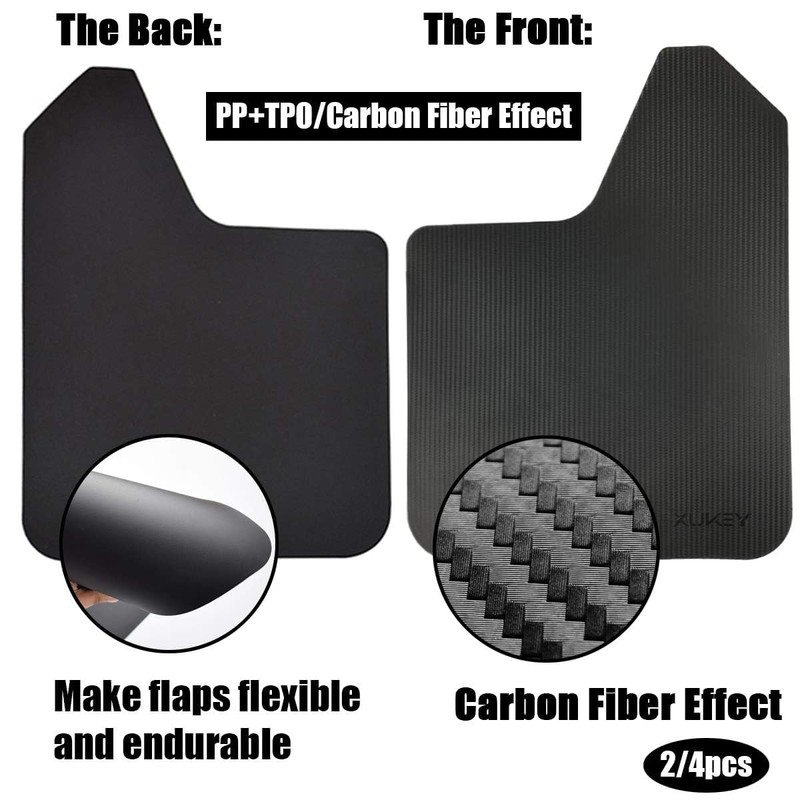 XUKEY 4pcs/Set Universal Carbon Fiber Effect Mudflaps for Car Pickup