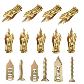 120pcs Self Drilling Drywall Anchors with Screws Kit, Zinc Plated Steel Ancors and Screws for Heavy Duty Cabinets, Shelves, Furniture, No Need to Drill Holes in Wall (3 Sizes)