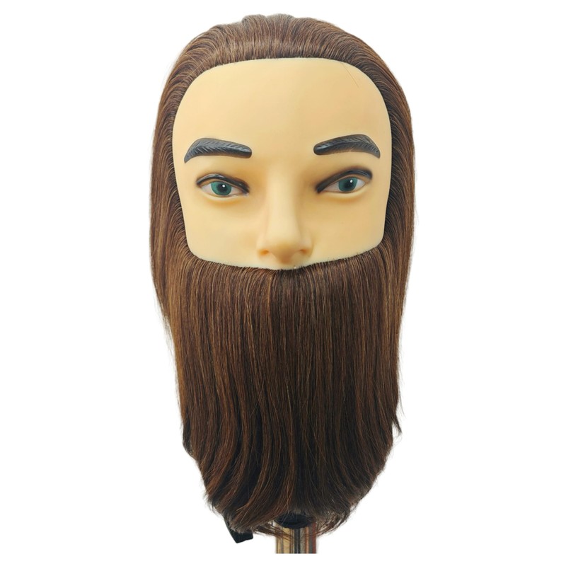 Mannequin Head Human Hair, Brown Hair, Barber Mannequin Head Male,