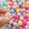 Fiozroor 100 Pcs 10mm Iridescent Colorful Pearl Craft Beads