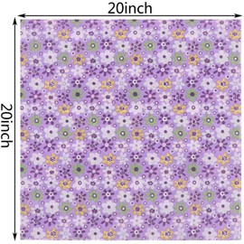 Fabric Material for Sweing,5PCS 50 x 50cm Cotton Craft Fabric Patchwork Fat Squares Bundle Patchwork Different Pattern Cloths DIY Scrapbooking Artcraft (Purple)