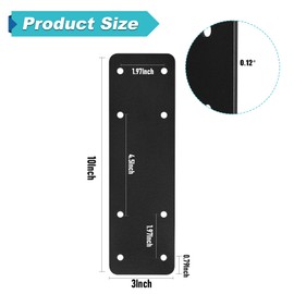 Post to Beam Connectors 2pcs,10"X3" Straight Steel Flat Plate,Mending Plate I Shape Bracket,Black Powder Coated I Strap for Repair Wooden House,Furniture,Pergola,Truss framing……
