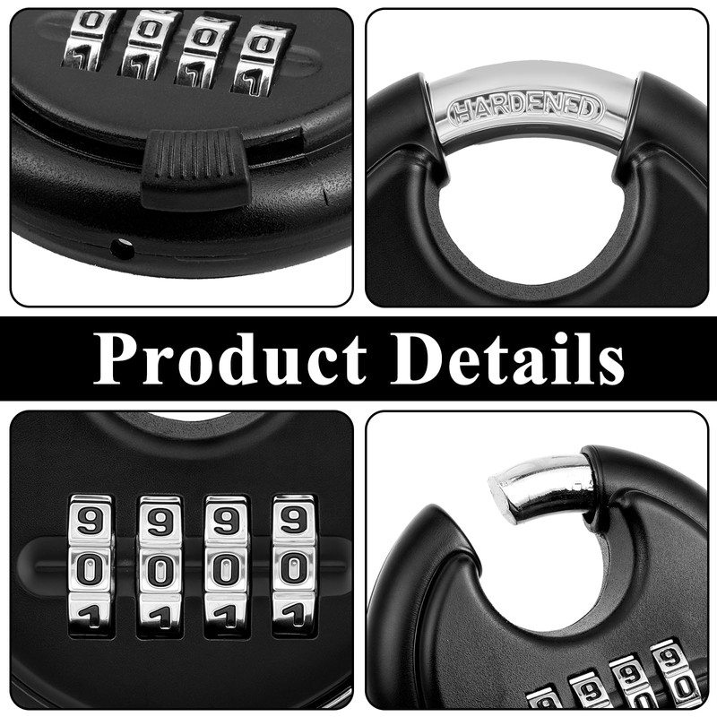 3 Pack Outdoor Combo Lock for Storage Unit 4-Digit Disc