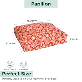 Molly Mutt Washable Dog Bed Cover, Cotton Dog Bed Cover, Papillon, Medium/Large
